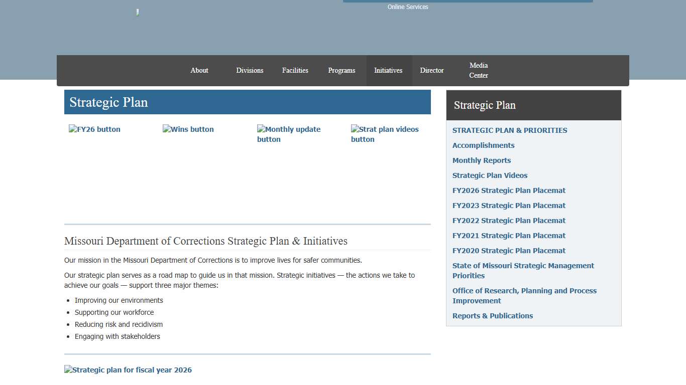 Strategic Plan Missouri Department of Corrections